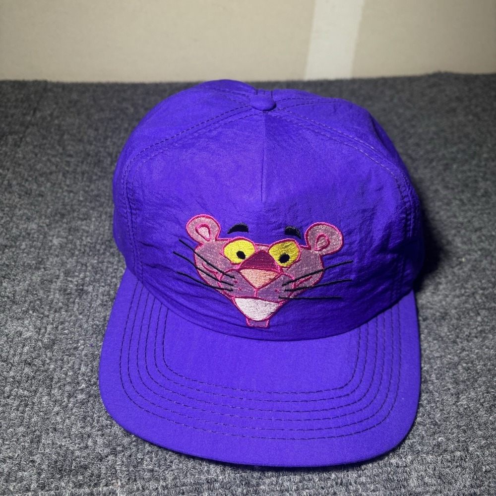 Vintage Pink Panther Snapback Hat Purple USA 90s RARE